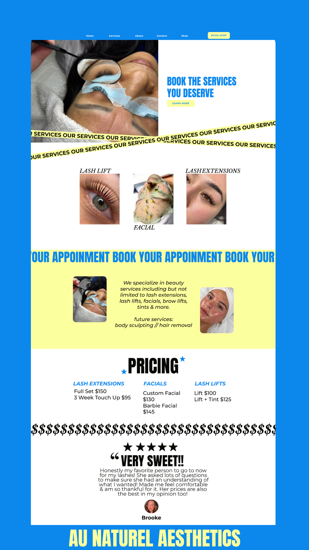 Showit Website Template for Lash Artists, Estheticians, Beauty Providers & Beauty Studios