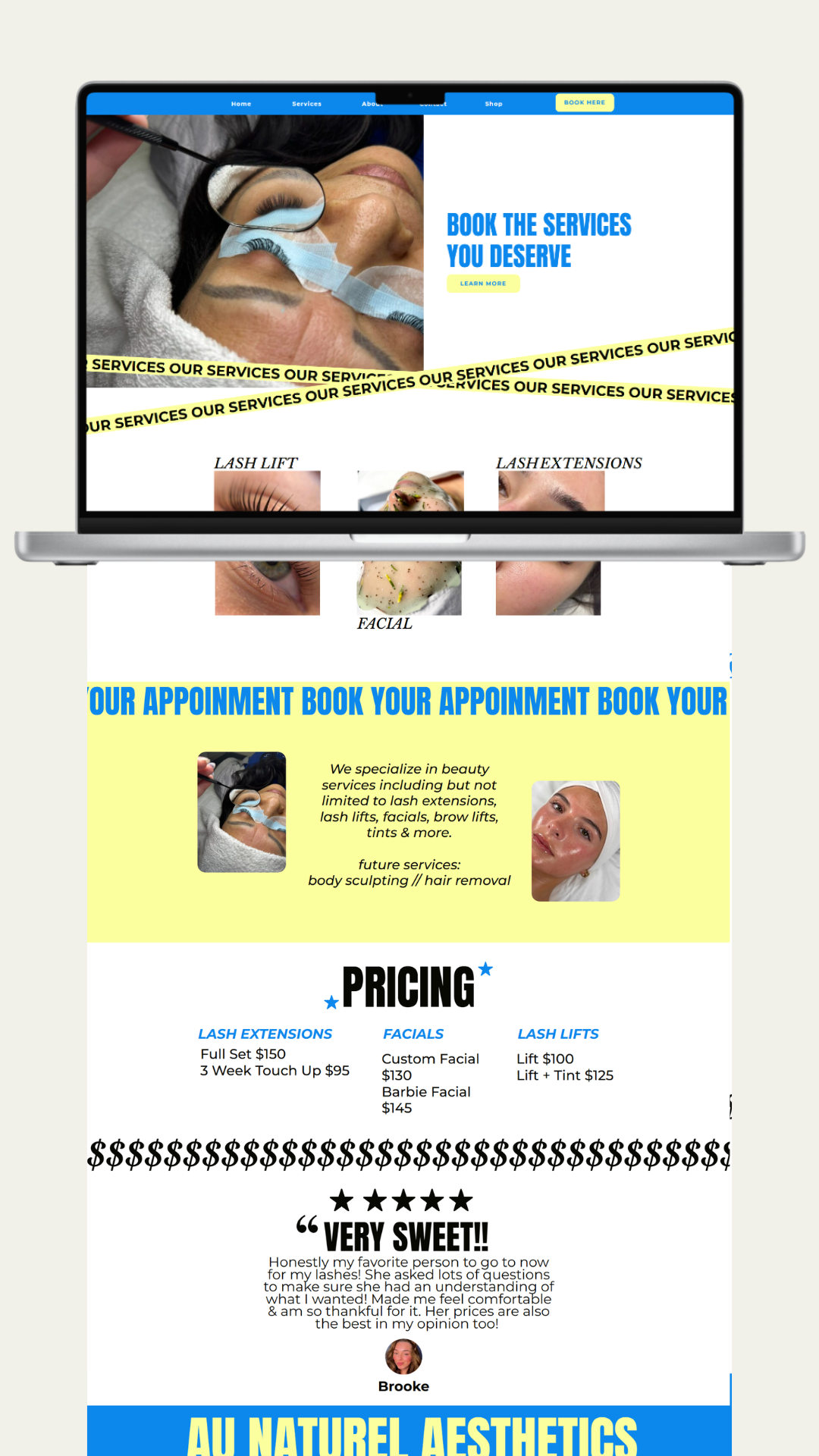 Showit Website Template for Lash Artists, Estheticians, Beauty Providers & Beauty Studios
